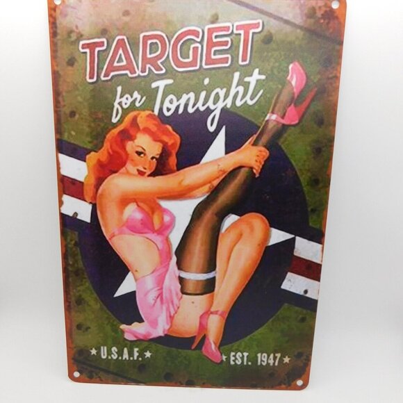 Other - Pinup Girl Metal Sign